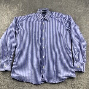 Express Button Down Long‎ Sleeve Shirt Mens XL Blue Striped Stretch